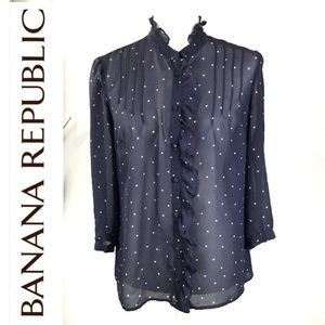 BANANA REPUBLIC Women’s Navy Blue Top / Blouse Medium